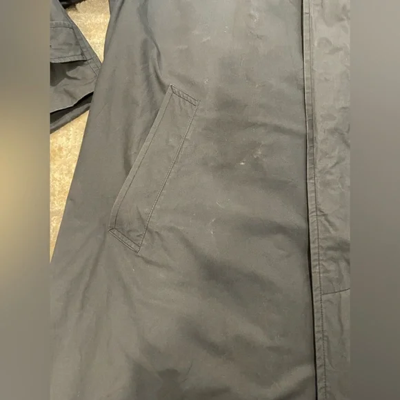 Vintage Brooks Brothers Navy Blue Trench Coat Size Large Missing Zip In Lining - Picture 16 of 16